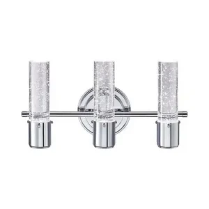Westinghouse Cava Three Light LED Indoor Wall Sconce, Chrome with Bubble Glass