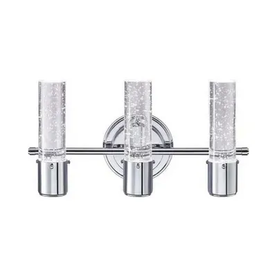 Westinghouse Cava Three Light LED Indoor Wall Sconce, Chrome with Bubble Glass