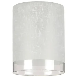 Westinghouse Handblown White Linen Cylinder Shade w/Translucent Band, 5-1/8″