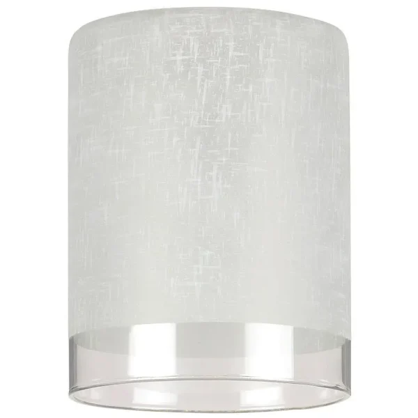 Westinghouse Handblown White Linen Cylinder Shade w/Translucent Band, 5-1/8″