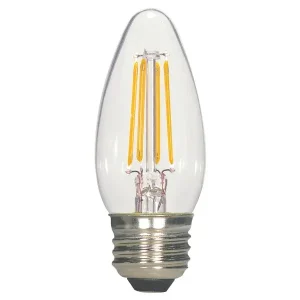 Satco 4.5 Watt B11 LED Clear Medium Base, 3-Pack