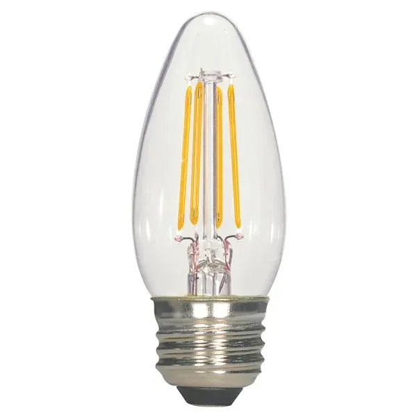 Satco 4.5 Watt B11 LED Clear Medium Base, 3-Pack