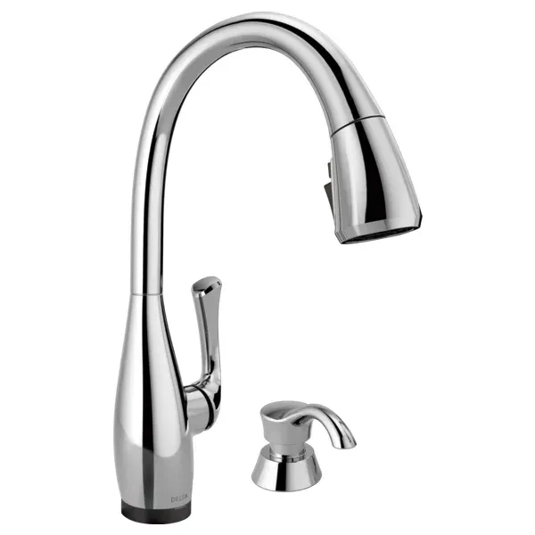 Delta Dominic Chrome Single Handle Pull Down Kitchen Faucet with Touch 2O