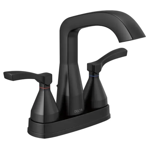 Delta Stryke Matte Black Two Handle Centerset Bathroom Faucet
