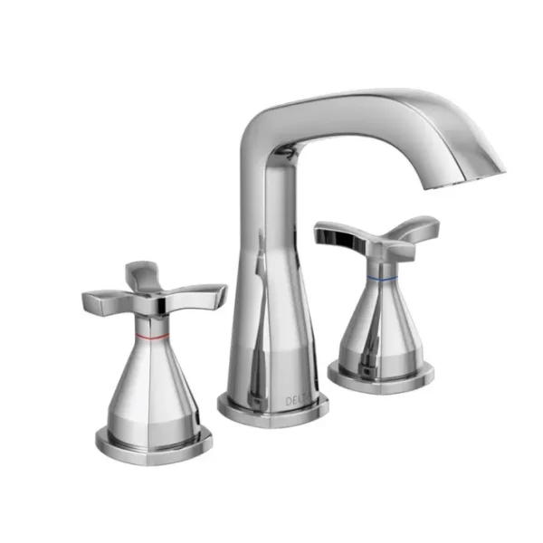 Delta Stryke Chrome Helo Two Handle Widespread Bathroom Faucet