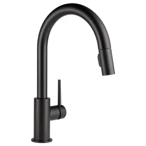 Delta Trinsic Matte Black Single Handle Pull Down Kitchen Faucet