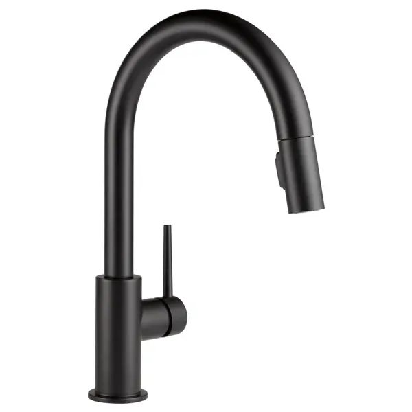 Delta Trinsic Matte Black Single Handle Pull Down Kitchen Faucet