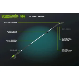 Greenworks 82V Gen II Polesaw w/ Telescoping Shaft (Tool-Only) - view 4