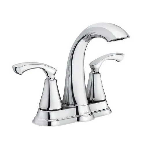 Moen Tiffin Chrome Two Handle High Arc Bathroom Faucet