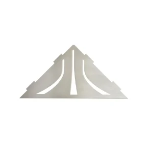 Blanke Eckbert Corner Shelves | Brushed Stainless Steel / Kaska / Triangular Corner Shelf - view 4