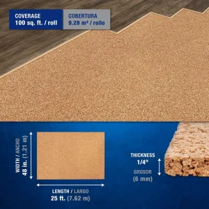 QEP Natural Cork Underlayment 6 mm Roll | 200 sq. ft. roll - view 3