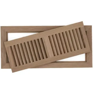 Grill Works Trimline Flush Vent with Miter Frame | 5/8″ / White Oak / 2-1/2″ x 10″