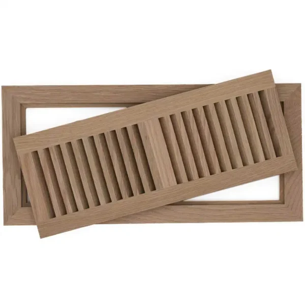 Grill Works Trimline Flush Vent with Miter Frame | 5/8″ / White Oak / 2-1/2″ x 10″