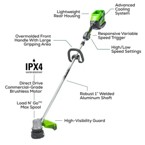 Greenworks 82V 1.5KW Front-Mount String Trimmer Tool Only - view 2