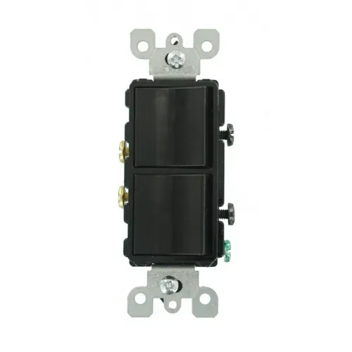 Leviton Decora 15 Amp Black Single-Pole Combination Switch