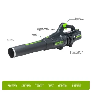 Greenworks 82V Handheld Brushless Axial Blower with 4AH Battery and 8A Dual Port Charger - view 2