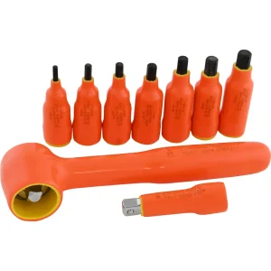 9 Piece 3/8″ Drive Insulated Metric Hex Bit Socket and Attachment Set, 1000V Insulated - view 4