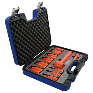 16 Piece 3/8″ Drive SAE & Metric Hex Bit Insulated Socket and Attachment Set, 1000V Insulated