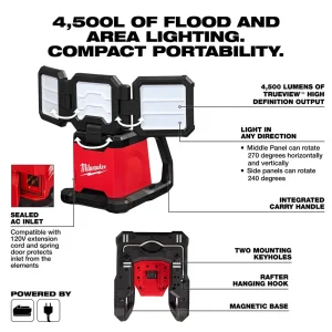 Milwaukee® M18 ROVER Dual-Power Triple-Panel Flood and Area Light - view 2