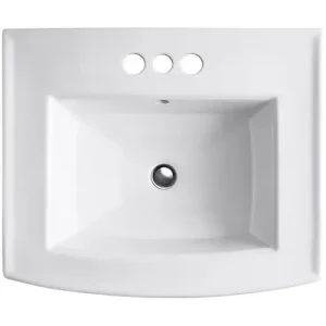 Kohler Archer White Pedestal Bathroom Sink with 4 in. Centerset Faucet Holes