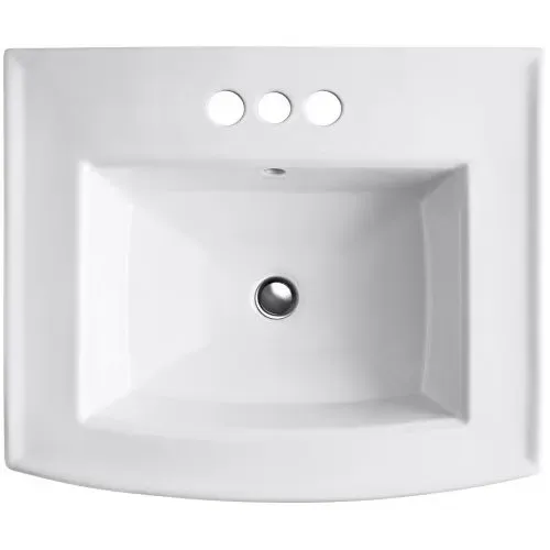 Kohler Archer White Pedestal Bathroom Sink with 4 in. Centerset Faucet Holes