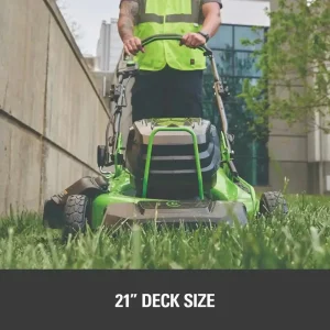 Greenworks 21″ Brushless Push Mower with 5AH Battery & 8A Dual Port Charger - view 2