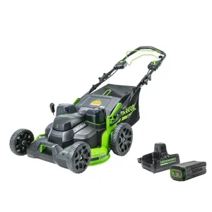 Greenworks 82V 25″ Self Propelled Mower with 8Ah Battery and Dual Port Charger