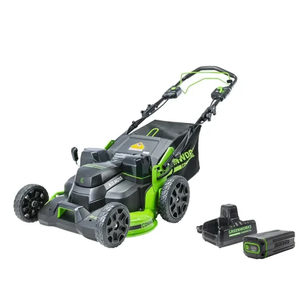 Greenworks 82V 25″ Self Propelled Mower with 8Ah Battery and Dual Port Charger