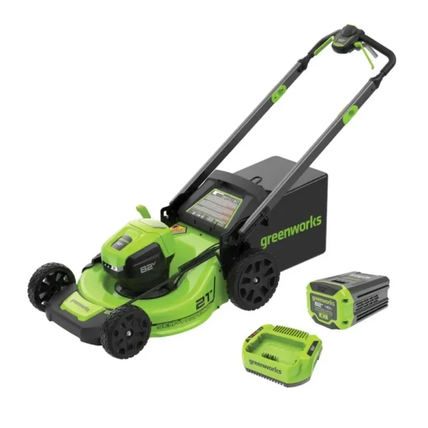 Greenworks 21″ Self-Propelled Mower with 4Ah Battery and Charger