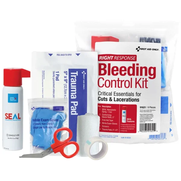 First Aid Only® Bleeding Control Kit with SEAL Hemostatic Wound Spray