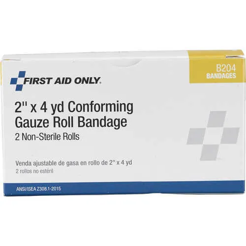 Forestry Suppliers First Aid Refill, Non-sterile Conforming Gauze Roll, 2˝ x 4 yards, Box of 2