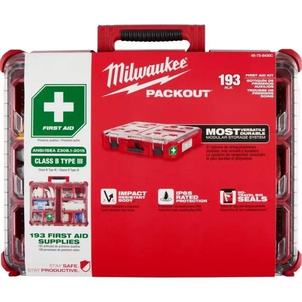 Milwaukee® 193PC Class B Type III PACKOUT™ First Aid Kit