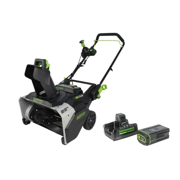 Greenworks 82V 22″ Snow Thrower with 5Ah Battery and Dual Port Charger