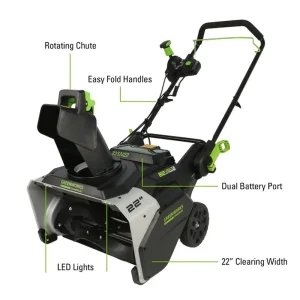 Greenworks 82V 22″ Snow Thrower with 5Ah Battery and Dual Port Charger - view 2
