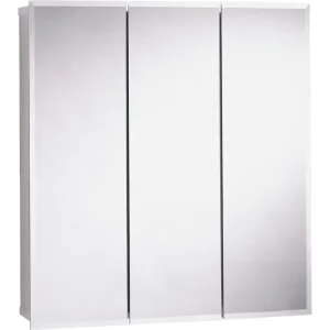Zenith Frameless Tri-View Surface Mount Medicine Cabinet, 30 x 36 in