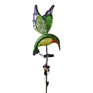 Moonrays Glass Hummingbird Solar Stake Light