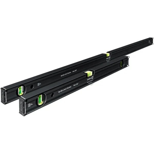 Stabila 80 AS-2 Dark Shadow spirit level set, 2-piece | 24″ and 48″ Set