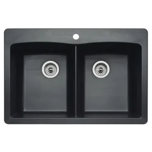 Blanco 440220 Dbl/Equal Silgranite Kitchen Sink Anthracite 33×22