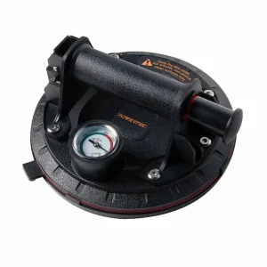 POWERTEC 8″ Heavy Duty Glass Suction Cups | With Pressure Gauge