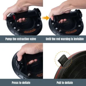 POWERTEC 8″ Heavy Duty Glass Suction Cups | With Pressure Gauge - view 4
