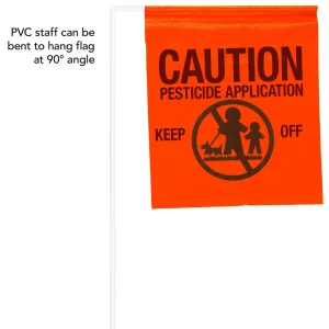 4” x 5” Printed “CAUTION PESTICIDE APPLICATION” PVC Stake Flags - view 2