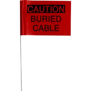 4” x 5” Printed “CAUTION BURIED CABLE” Stake Wire Flags