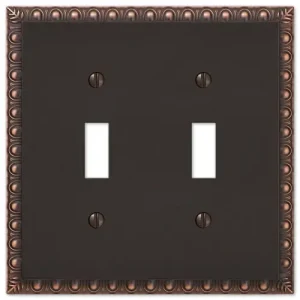 Amerelle 2 Toggle Egg and Dart Antique Bronze Wall Plate