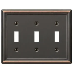 Amerelle 3 Toggle Chelsea Antique Bronze Wallplate