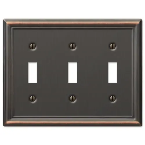 Amerelle 3 Toggle Chelsea Antique Bronze Wallplate
