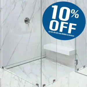 Drains Unlimited Wall Recessed Linear Drain | 12″ / Flangeless Wall Drain / For Stone (1/2″ – 3/4″)