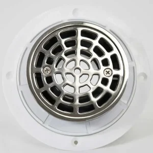 Noble Clamping Ring PVC Shower Drains | Round Chrome - view 2
