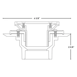 Noble Clamping Ring ABS Drains | Square Nickel - view 3