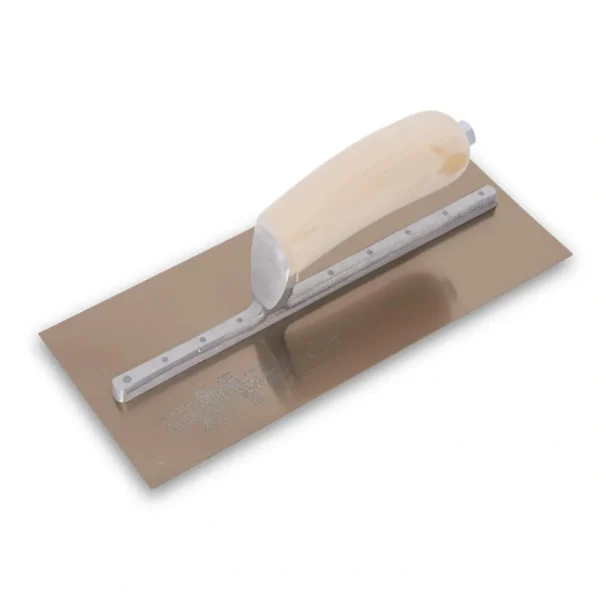 Marshalltown Golden Stainless Steel Finishing Trowels | 10-1/2″ x 4-1/2″ / Wood Handle