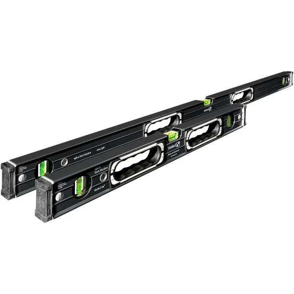 Stabila Dark Shadow Type 196-2 Level Set, 2-Piece | 24″ and 48″ Set